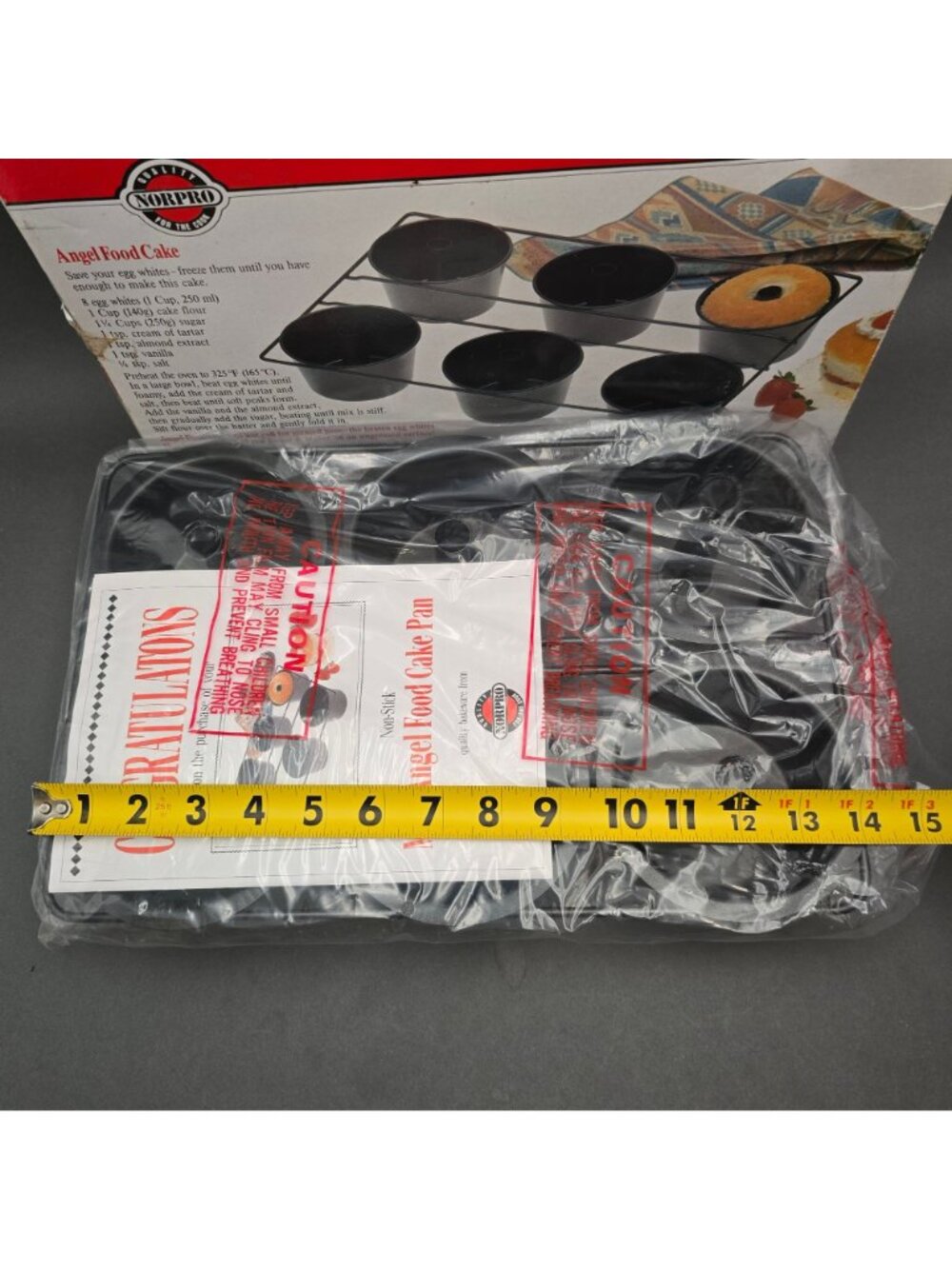 Norpro Nonstick Mini Angel Food Cake Pan 3975 Set Of 6 Linking Tube Pans NIB - Picture 6 of 8